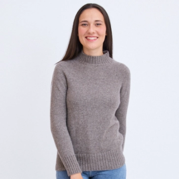 Pull laine de yack col cheminée pour femme 